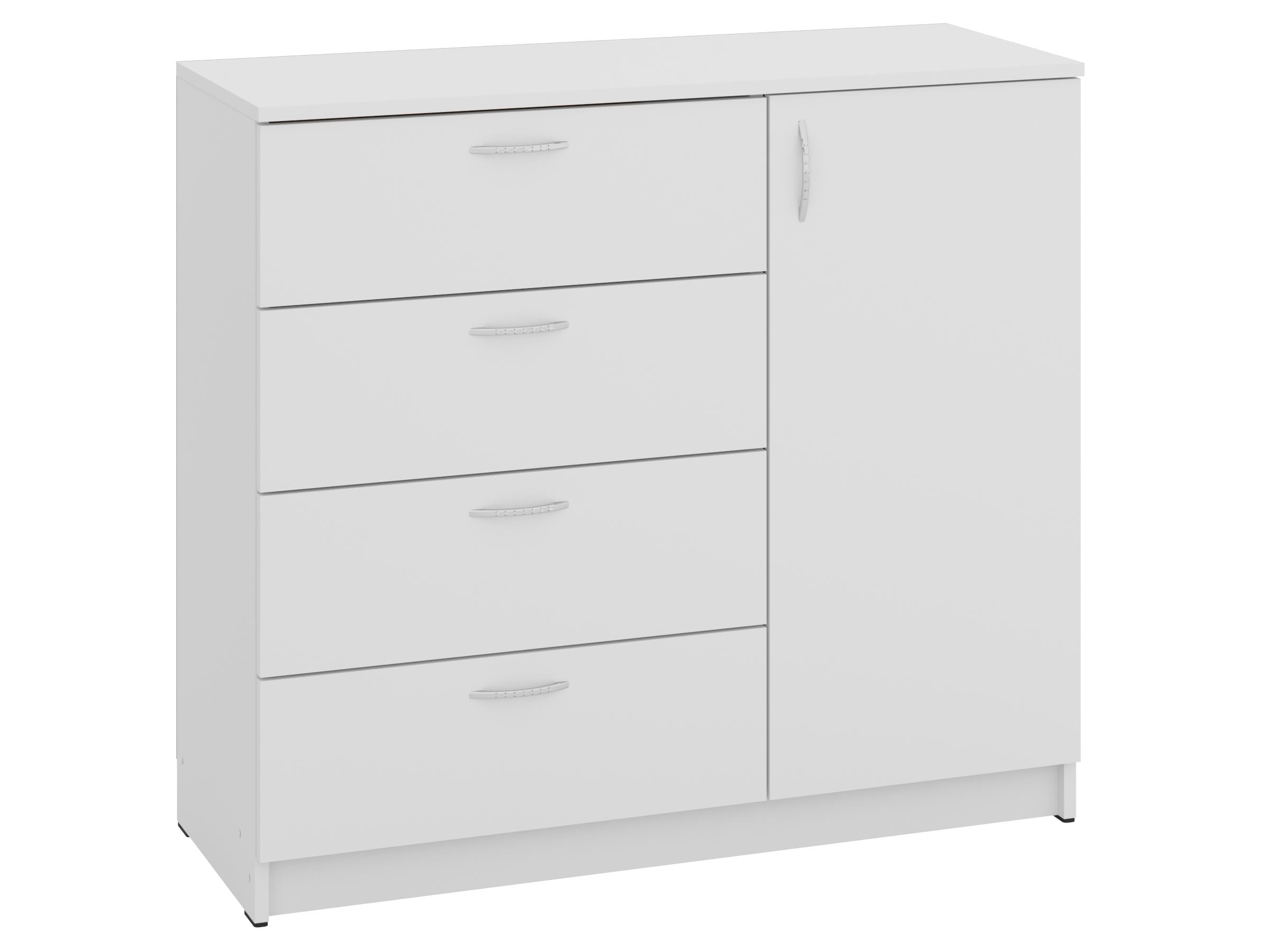 Комод з шухлядами PEHOTIN К-4+1 ДСП 100х38х90 см Білий (PN-100572)