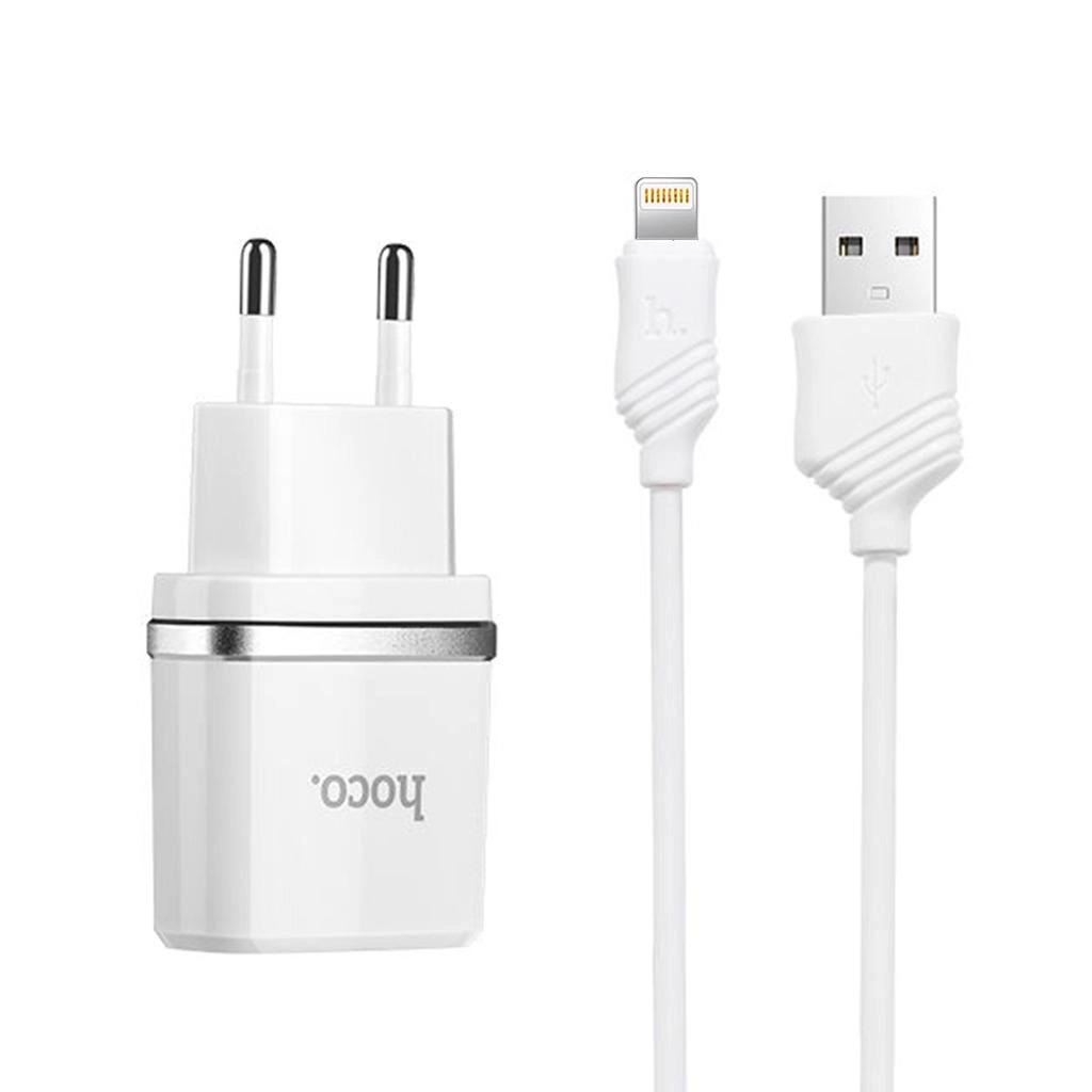 Зарядное устройство Hoco Smart 2 USB кабель Lightning 2.4 A White (60c9c244) Зарядное устройство Hoco Smart 2 USB кабель Lightning 2.4 A White (60c9c244)