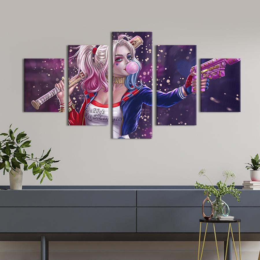 Модульная картина из 5 частей Harley Quinn DC UNIVERSE 162x80 см (714-52)