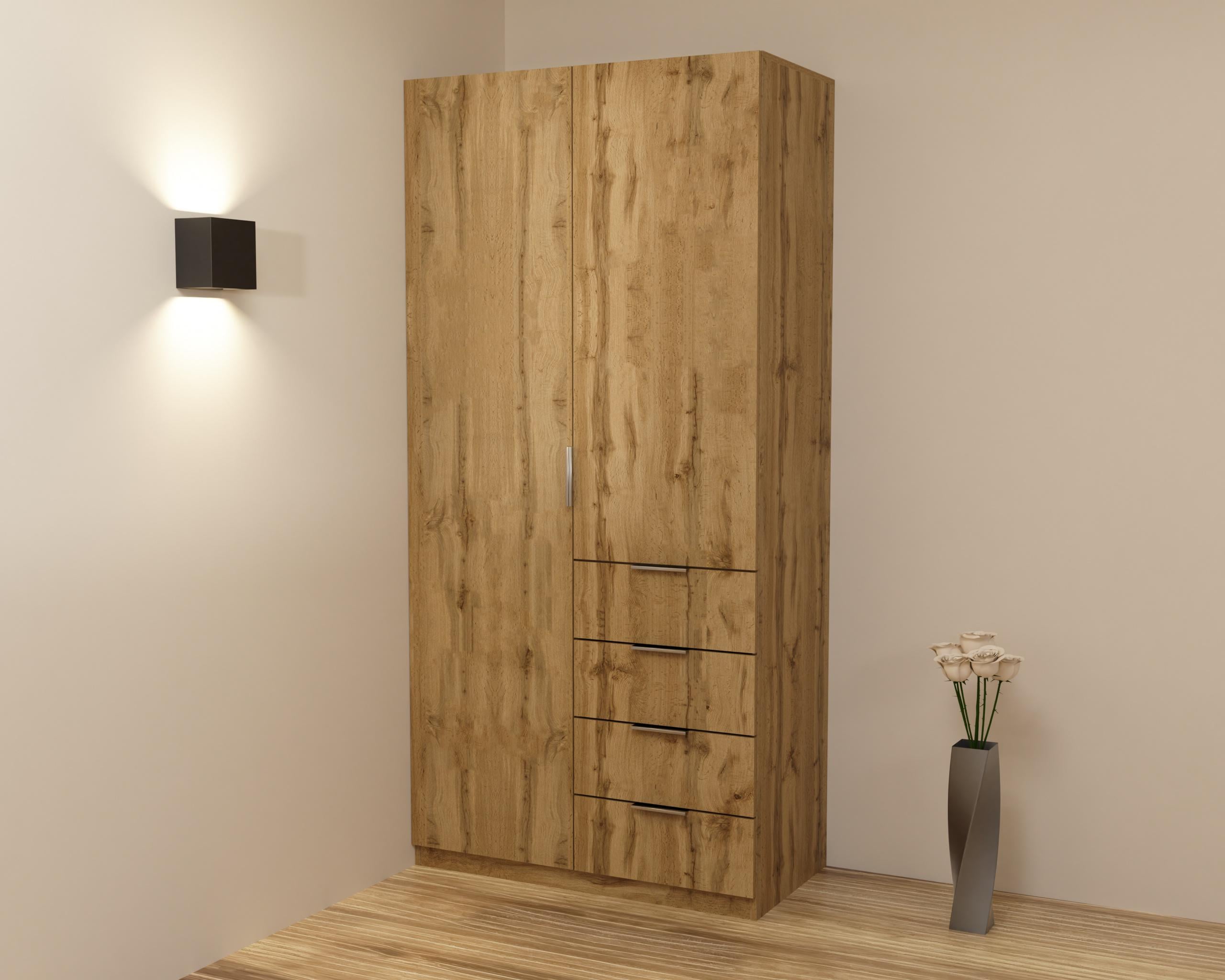 Шкаф для одежды Кристалл 1 1000х520х2100 мм Дуб Аппалачи (23333)