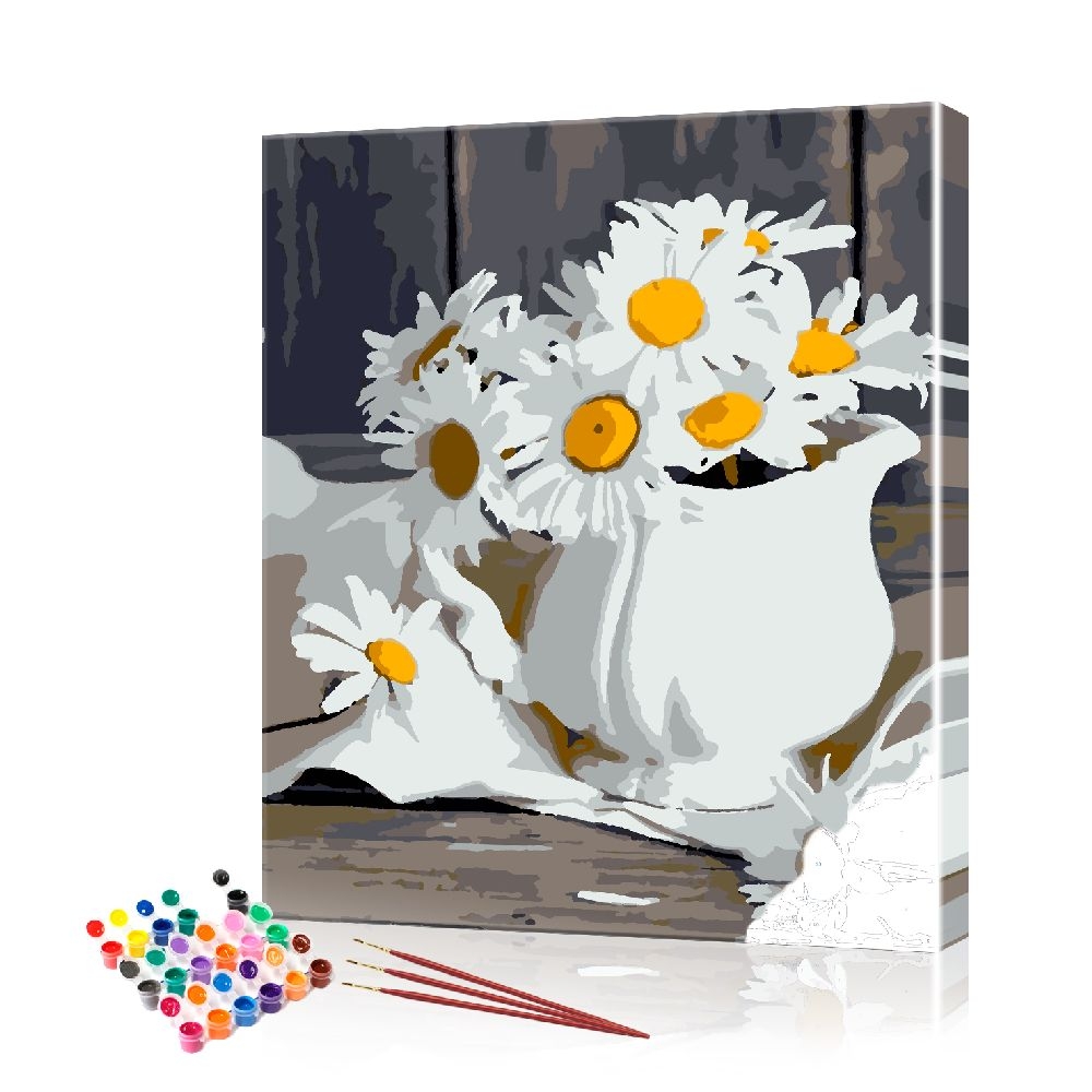Картина по номерам ArtSale Ромашки в вазе PBN0993 40х50 см