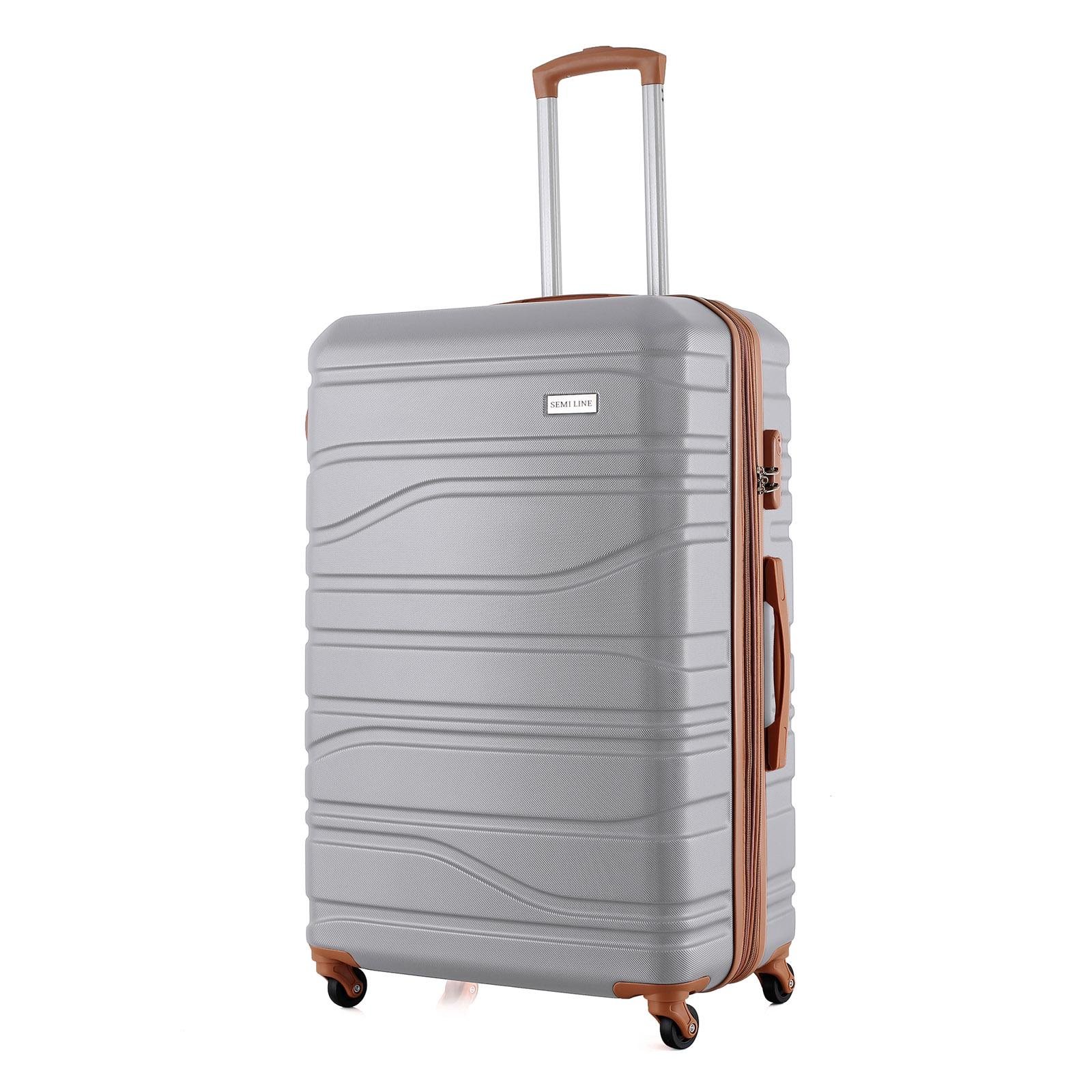 Валіза SEMI LINE 28" на 4 колесах ABS-пластик кодовий замок розширювальний клапан +20% об'єм 101/121 л Світло-сірий