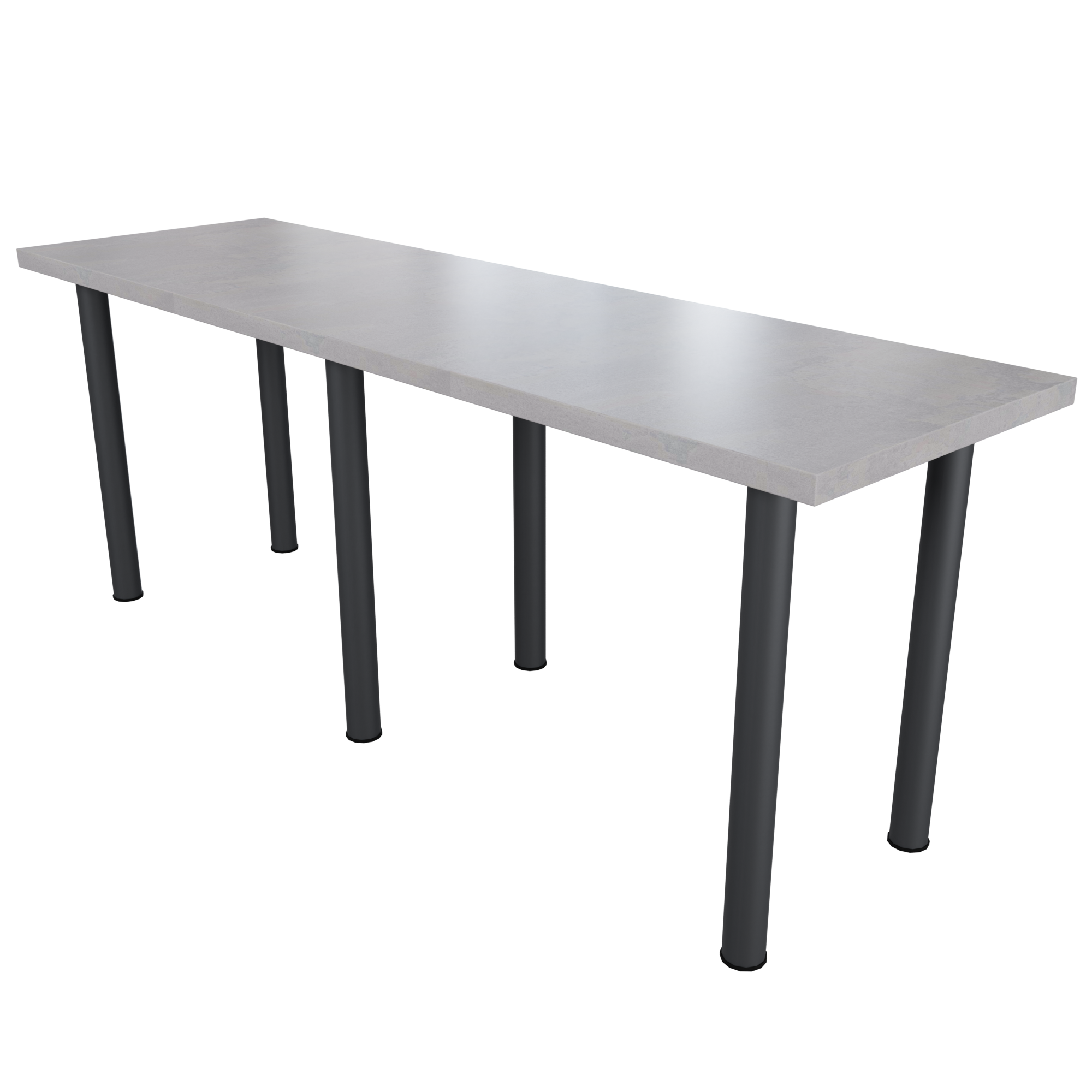 Стіл обідній БРІДЖ 2000х600 Бетонний камінь/Чорний