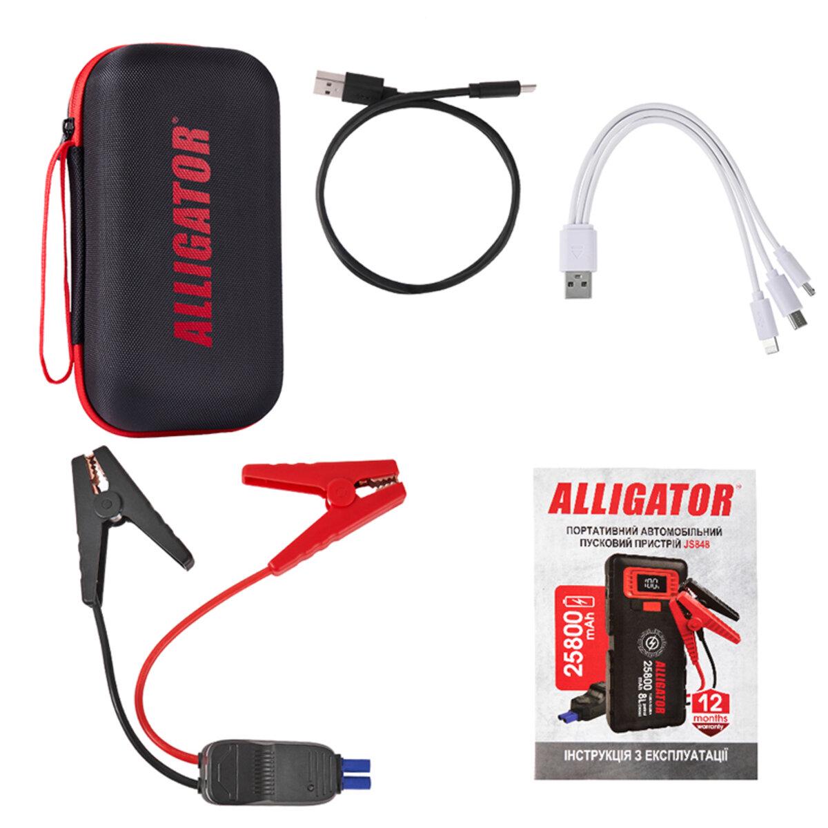 Пусковое устройство универсальное Alligator-MSG Jump Starter 800 A/1600 A 20000 mAh со smart-клеммами (0001156785) - фото 6