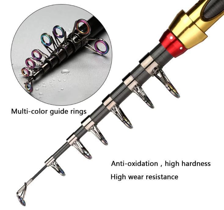 Спінінг карбоновий телескопічний із вуглецевого волокна 210 см - фото 4