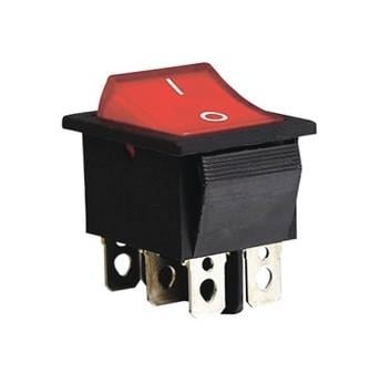Переключатель TechnoSystems KCD2-202N R/B 220 V с подсветкой Red (1554870597)