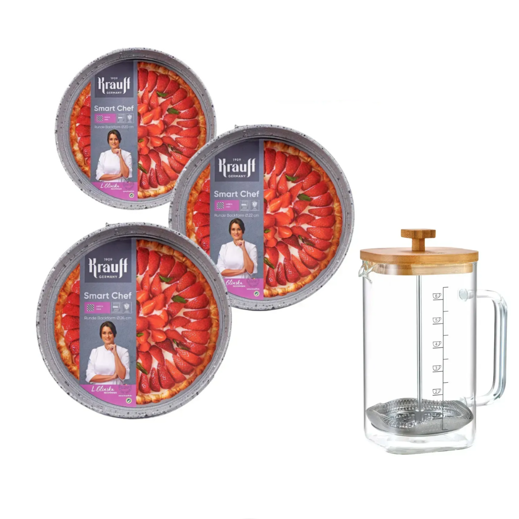 Формы для выпечки разъемные Krauff Smart chef с чоппером Fusion и чайником (55-333-254) Формы для выпечки разъемные Krauff Smart chef с чоппером Fusion и чайником (55-333-254)