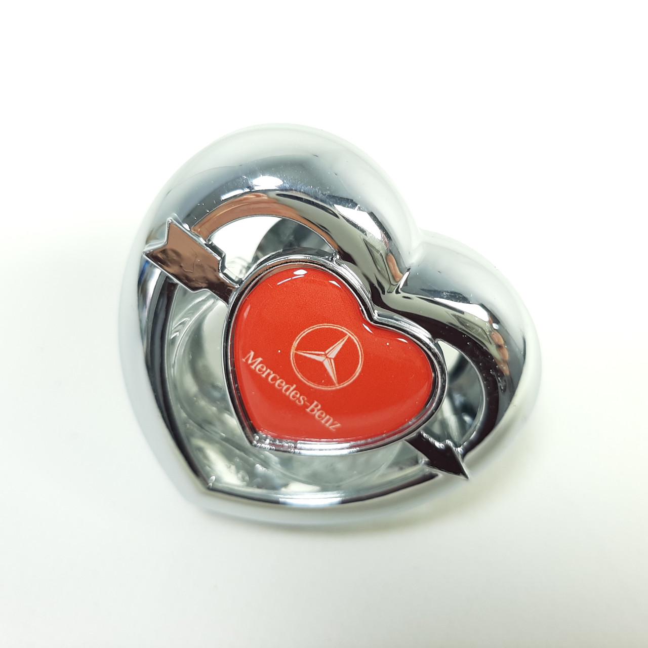 Ароматизатор для автомобіля Mercedes-Benz у формі серця Сріблястий (X-12919) - фото 2