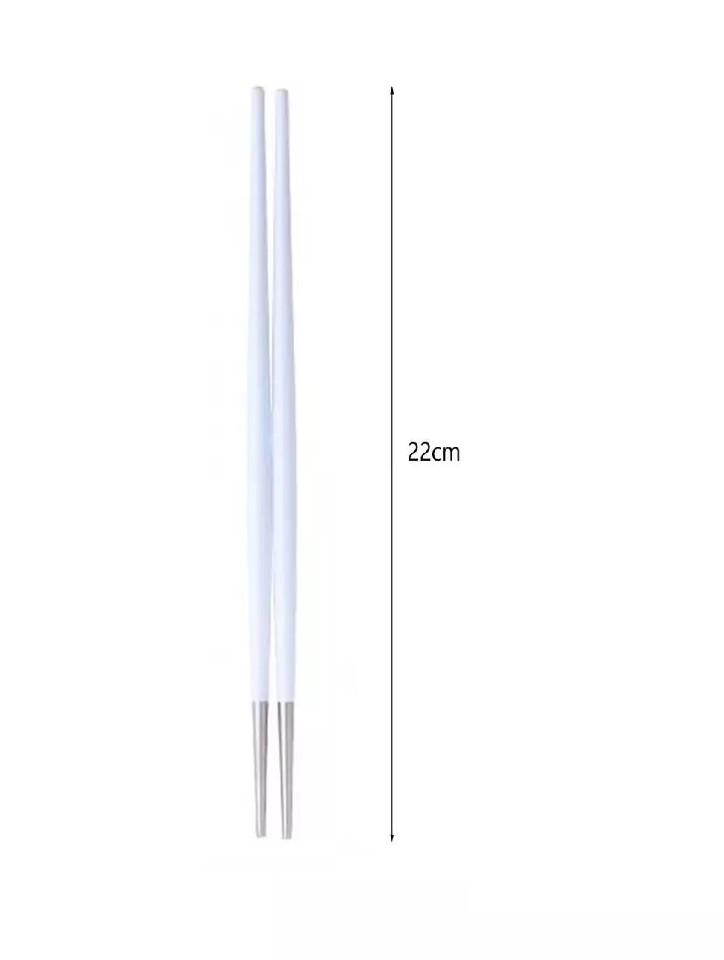 Комплект з прямокутної підставки і паличок для суші REMY-DECOR з білою ручкою Срібний - фото 2
