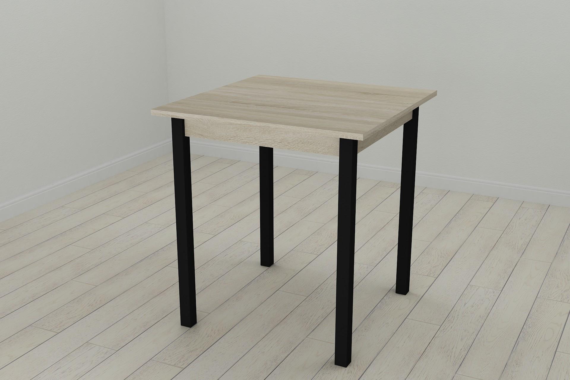 Обеденный стол Ferrum-decor Диего ДСП 16 мм 75x90x90 см Черный/Сонома (FRD-106318)