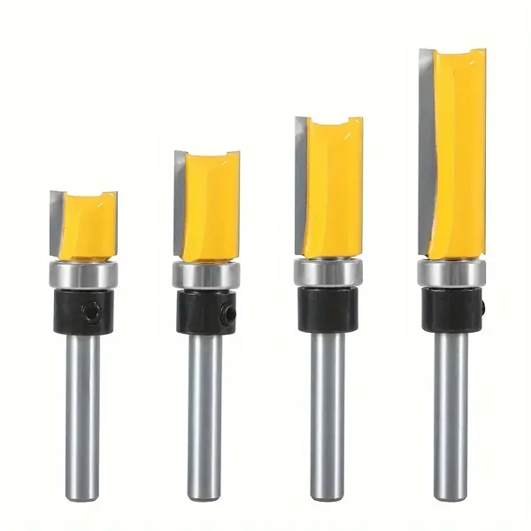 Фрезы обрезные с верхним подшипником по дереву 4 шт. (AN00463) Фрезы обрезные с верхним подшипником по дереву 4 шт. (AN00463)