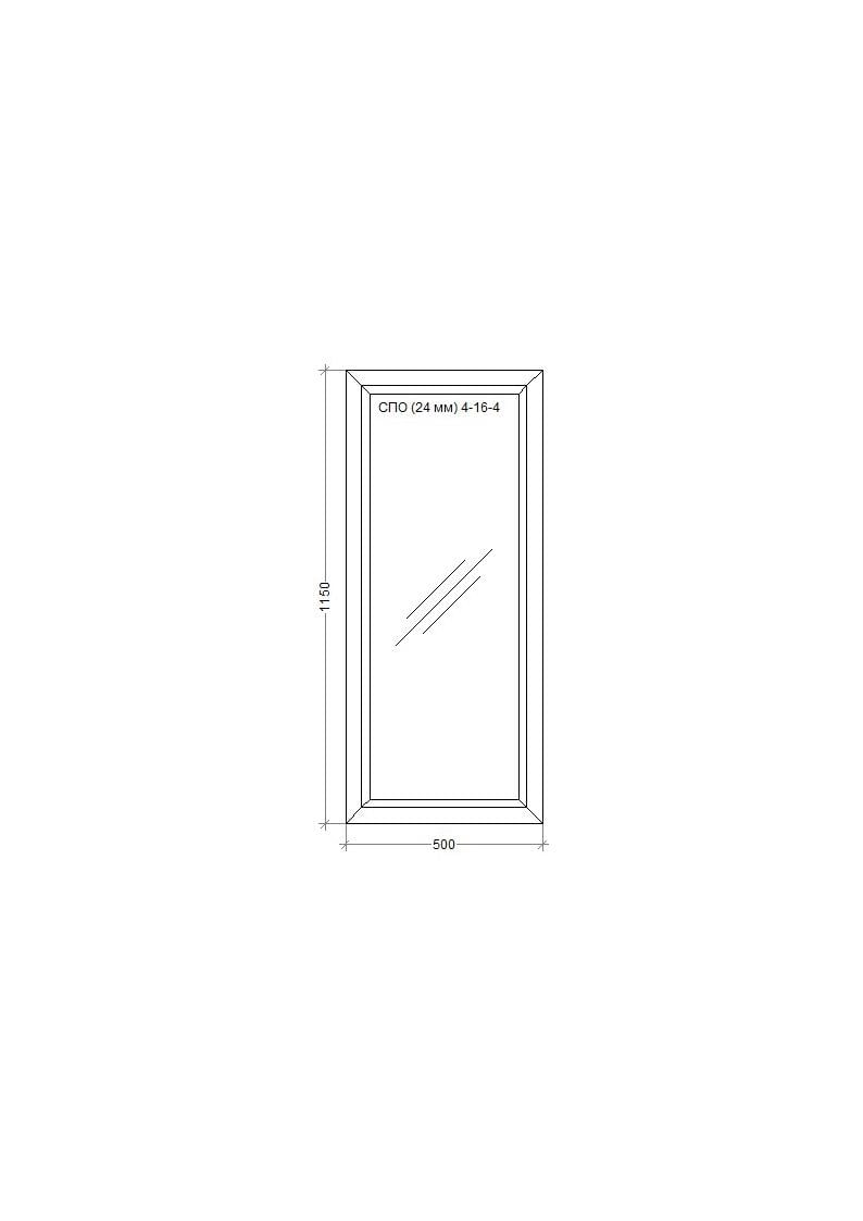 Вікно металопластикове WDS MiroPlast глухе 500х1150 мм (M.0.24.50.115 ) - фото 2 Вікно металопластикове WDS MiroPlast глухе 500х1150 мм (M.0.24.50.115 ) - фото 2
