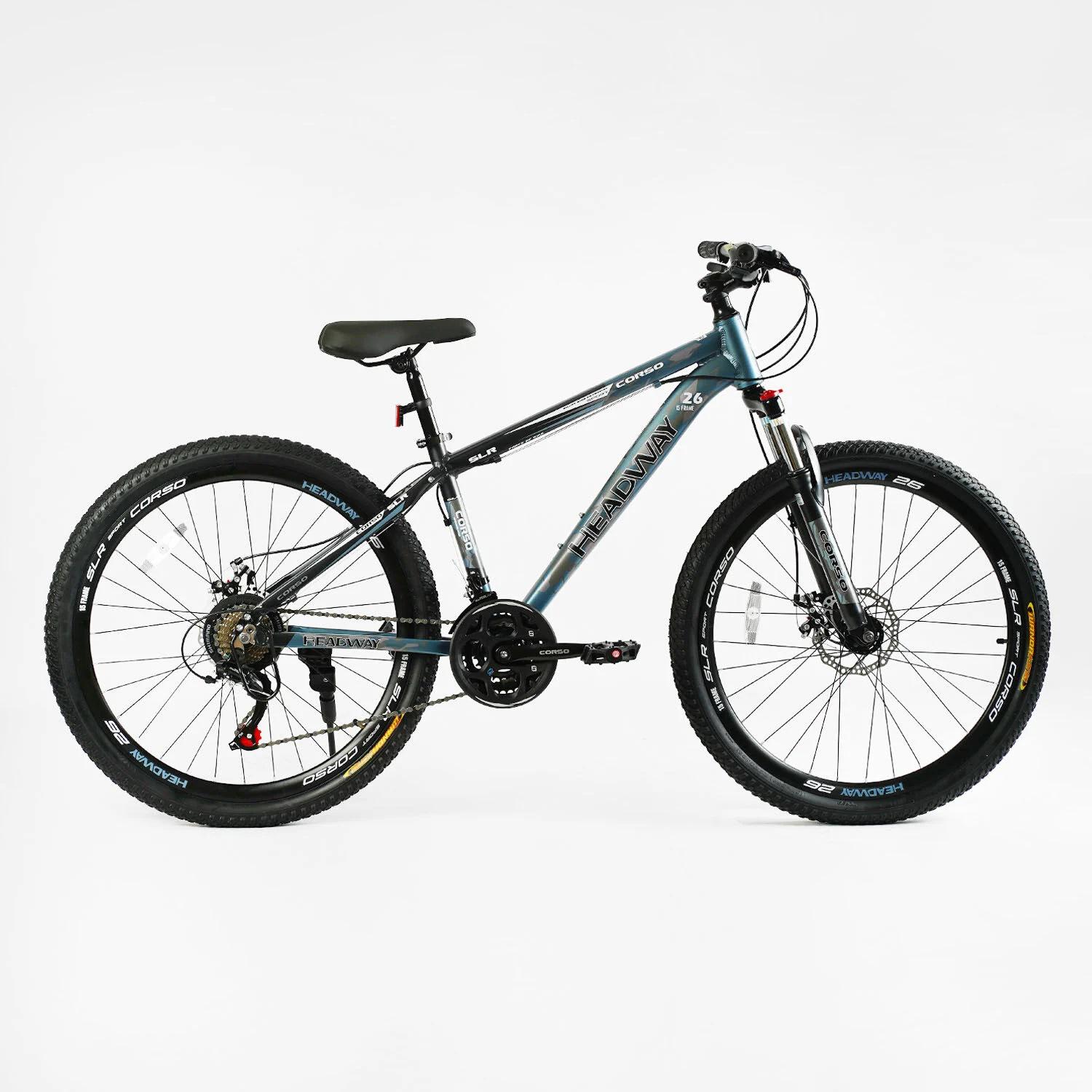 Велосипед спортивный Corso HEADWA 26" 21 скорость рама алюминиевая 15" оборудование Shimano Green (138277) Велосипед спортивный Corso HEADWA 26" 21 скорость рама алюминиевая 15" оборудование Shimano Green (138277)