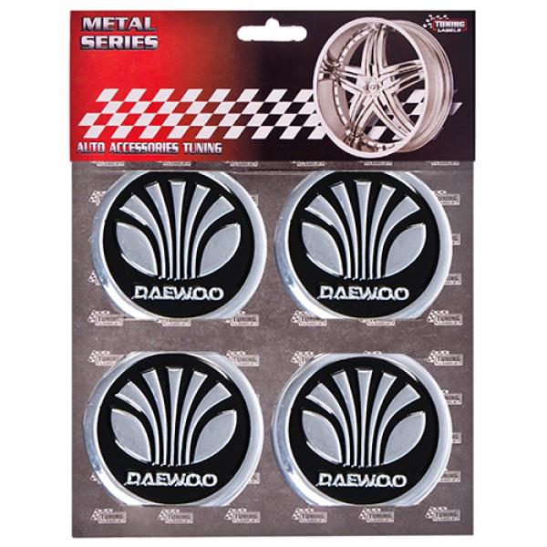 Наклейки на колпаки для Daewoo 60 мм Черный