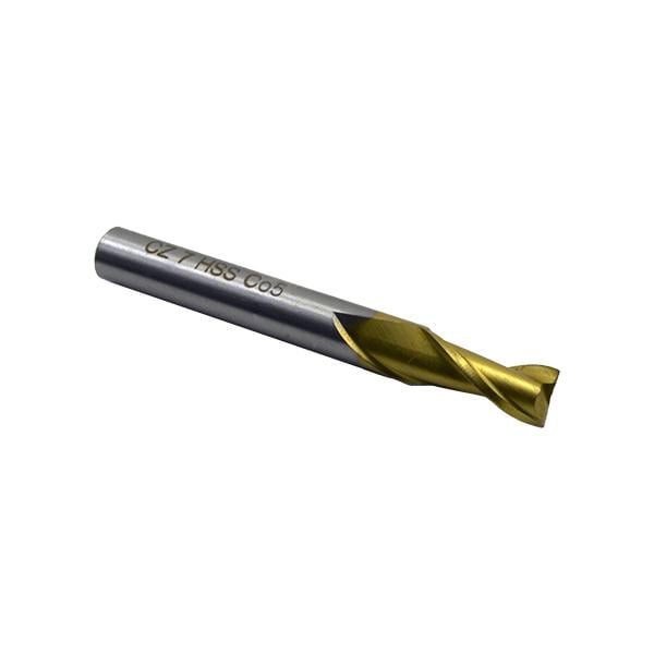 Фреза шпоночная твердосплавная по металлу легированная кобальтом Ø 7,0 мм х Z2 P6M5K5 (CZ HSS Co5)