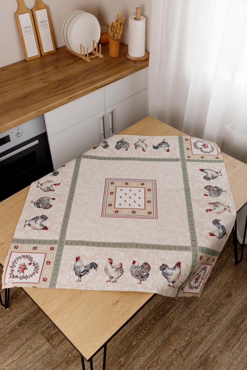 Скатерть гобеленовая наперон Курочки 95x100 см (025987) Скатерть гобеленовая наперон Курочки 95x100 см (025987)