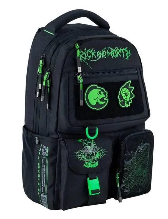 Рюкзак KITE Education teens Rick and Morty 42х29х17 см 17 л Черный (RM24-2587M)
