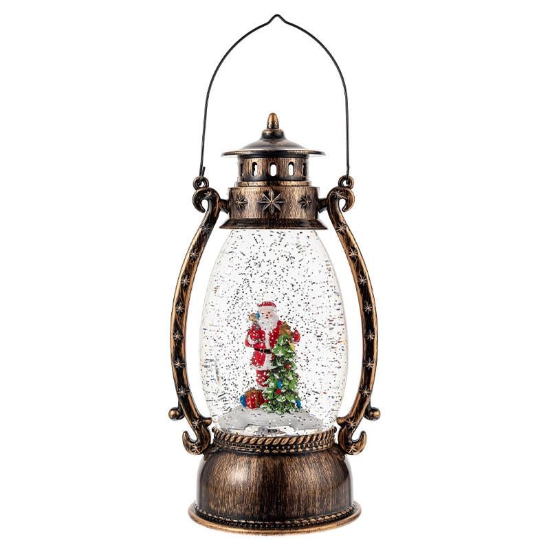 Новорічний декоративний ліхтар Lesko 3283093 Санта підвісний 13,5х11х26 см (24366805)