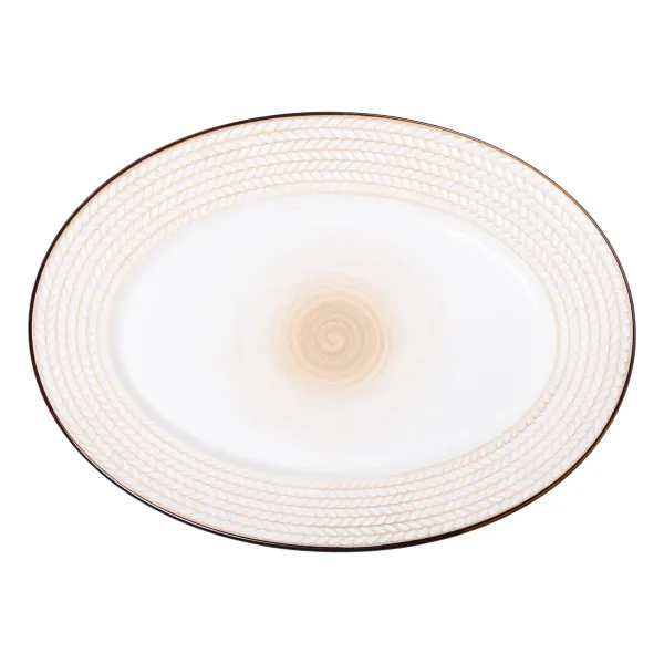 Блюдо для сервировки TS Kitchen фарфоровое 33х24,5 см Белый (147-107- HP23389)