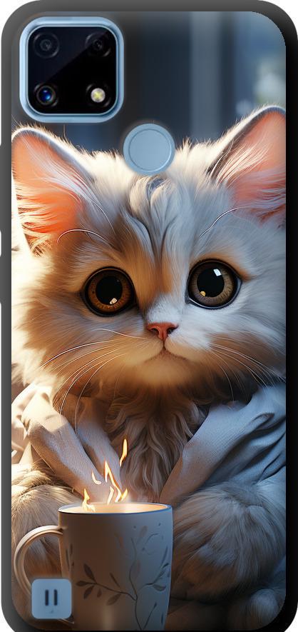 Чехол на Realme C21 White cat (5646b-2321-42517)