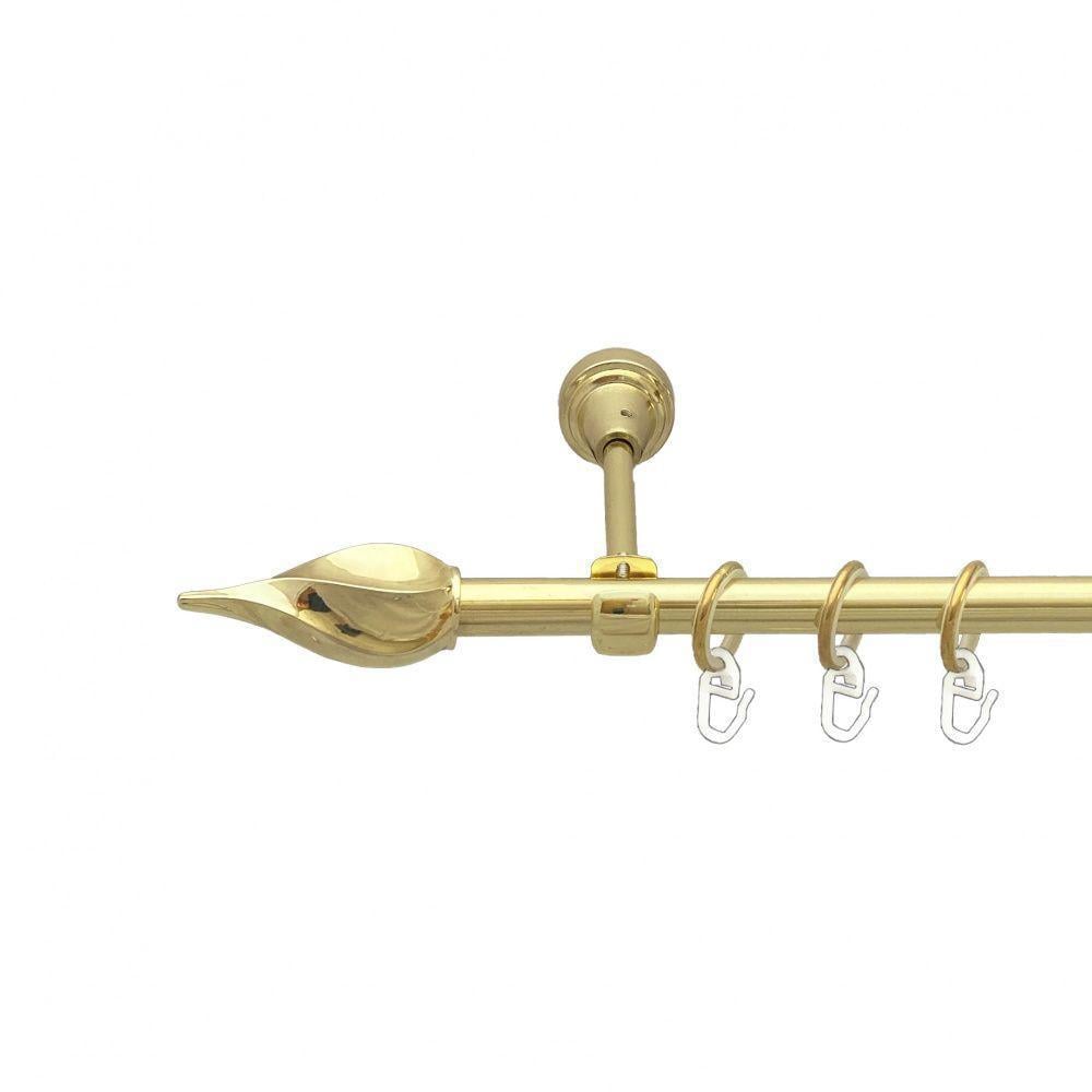 Карниз трубчатый одинарный Orvit Твисто 16 мм 240 см Золотой (000-7226)