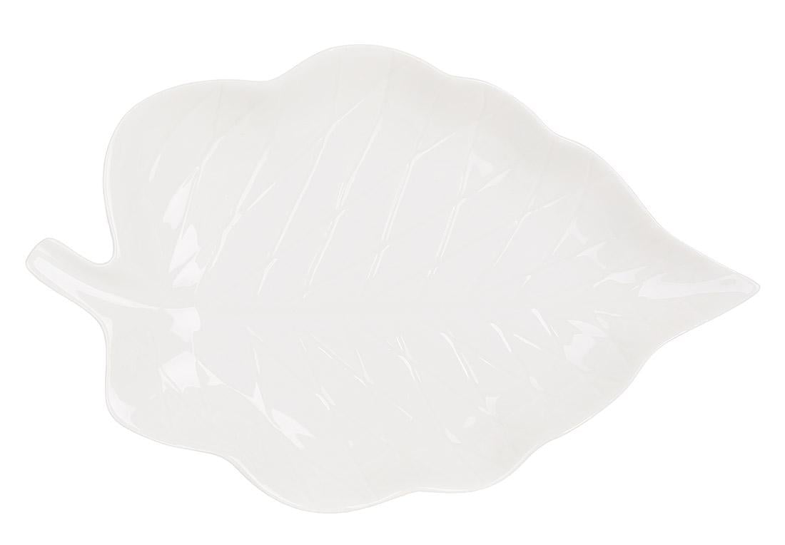 Набір блюд порцелянових сервірувальне Лист 26,7x17x2,5 см 4 шт. Білий (988-470)
