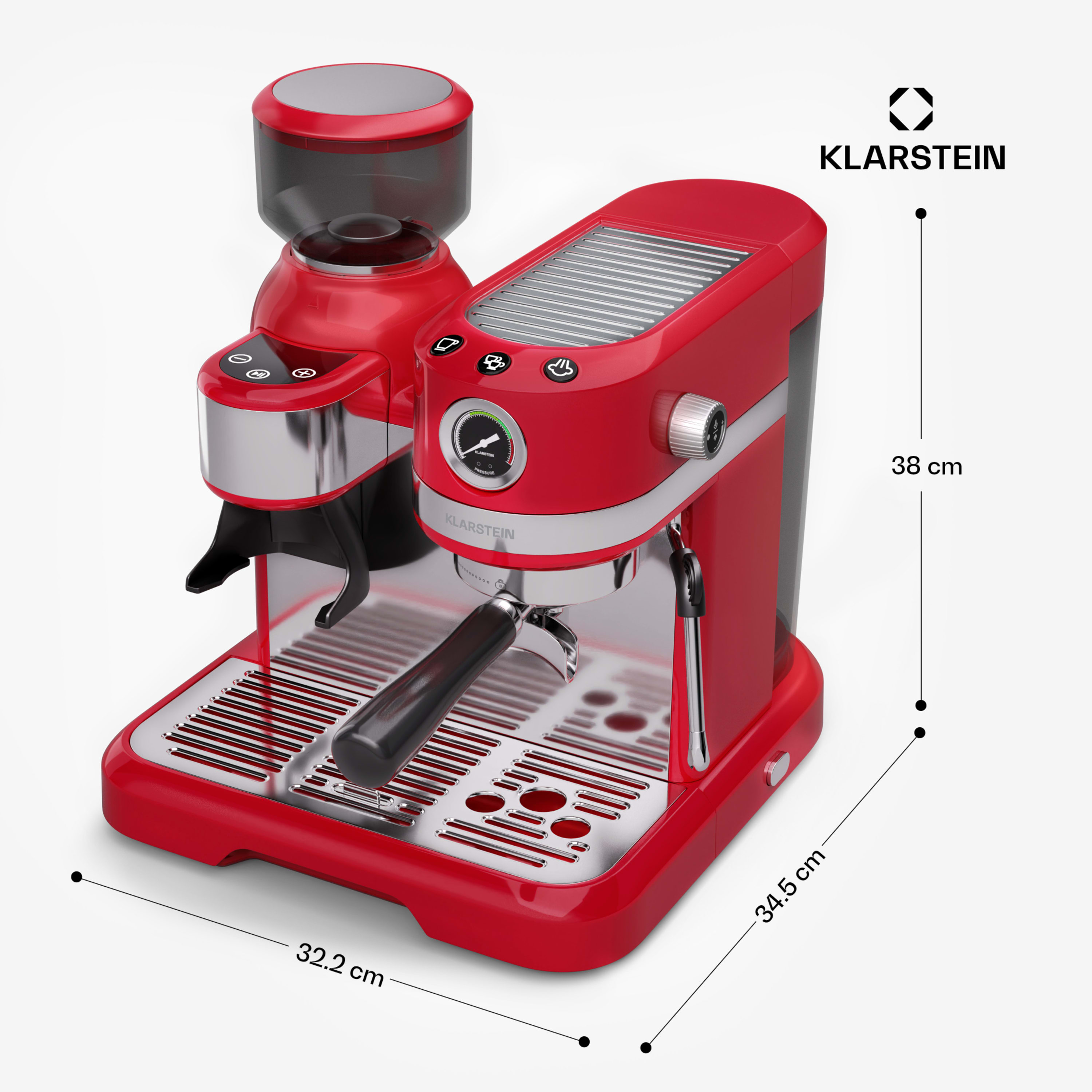 Кавоварка KLARSTEIN Bella Cafe Espresso 1550 Вт (10046429) - фото 7 Кавоварка KLARSTEIN Bella Cafe Espresso 1550 Вт (10046429) - фото 7