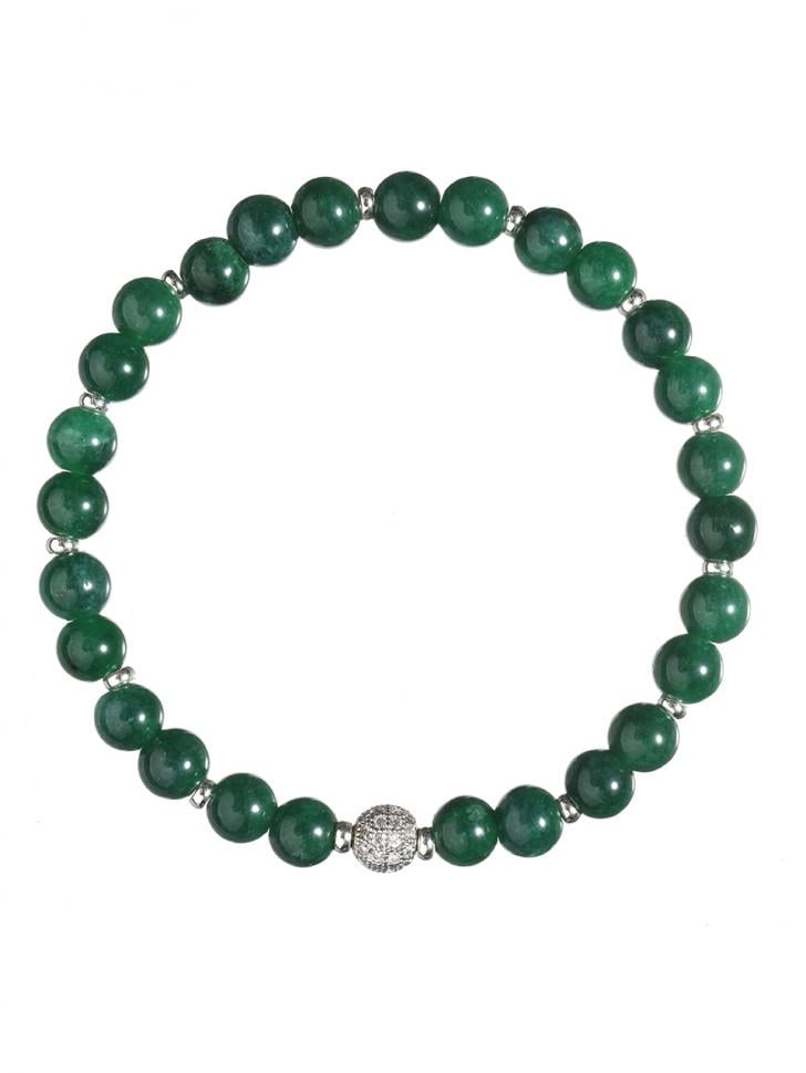 Браслет из нефрита с бусинами (5002)