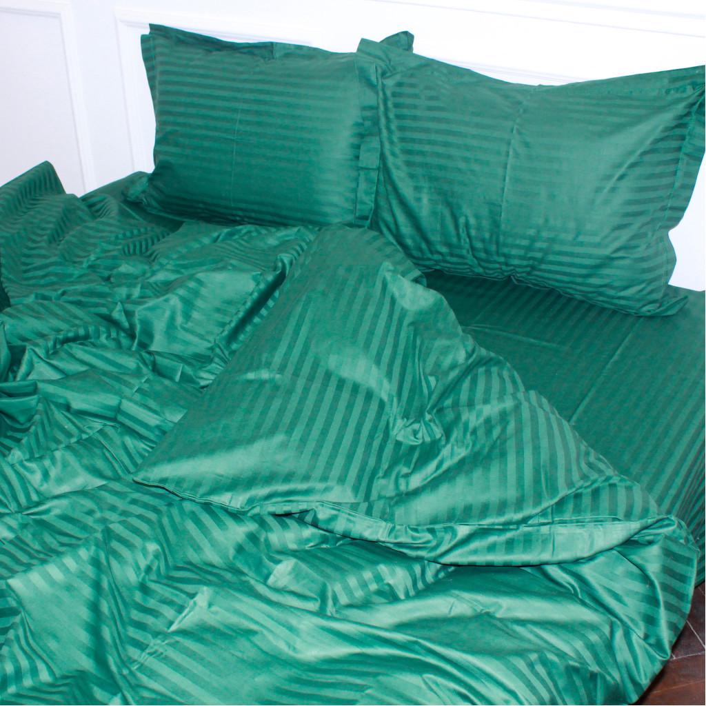 Комплект постельного белья MirSon Satin-Stripe 30-0017 143х210 см полуторный Green (2200005254066)