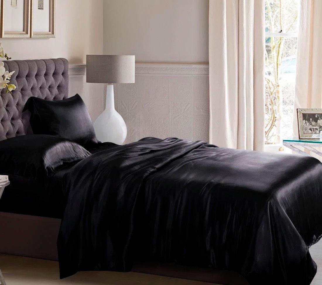 Комплект постельного белья Еней-плюс A0014 евро Черный (12411)