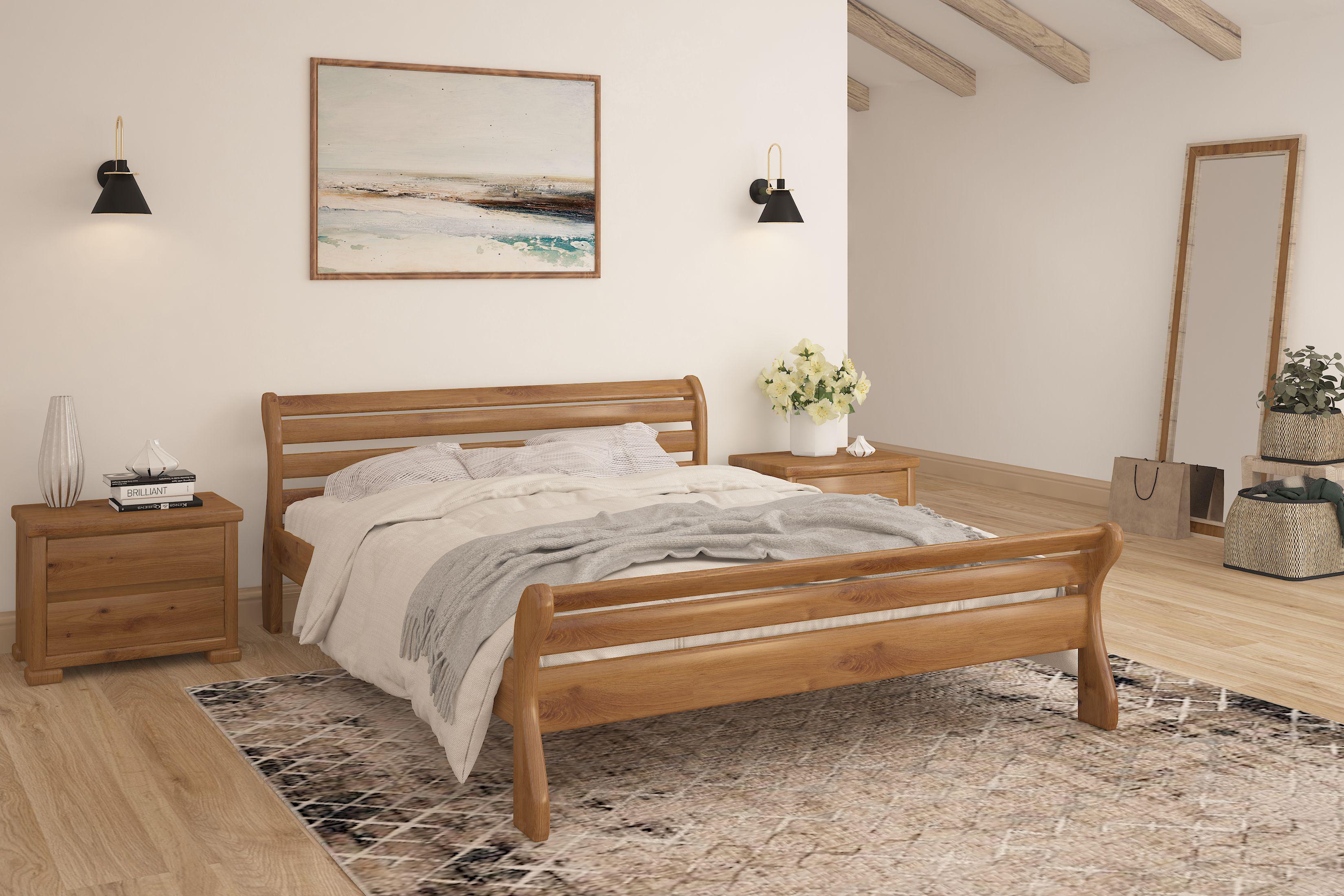 Кровать двуспальная Mebigrand Верона 160х190 см Орех светлый (MBG-1926) - фото 1