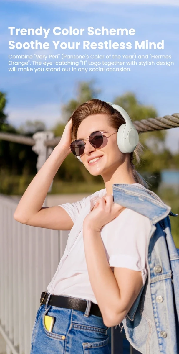 Наушники беспроводные Haylou S35 ANC 42 дБ ANC Bluetooth 5,2 40 мм Темно-синий (22878458) - фото 4