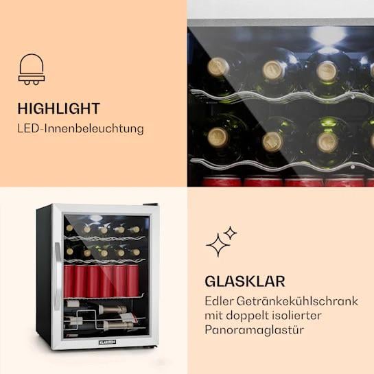 Холодильник-вітрина KLARSTEIN Beersafe XL Mix It Edition панорамні скляні двері 4 полиці 60 л (10033120) - фото 3