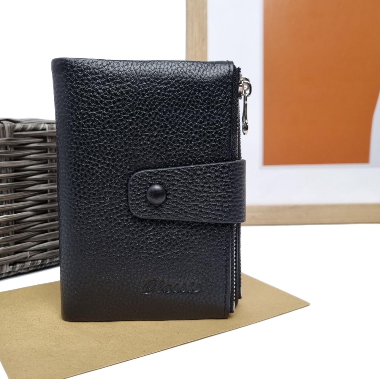 Гаманець жіночий GENUINE LEATHER натуральна шкіра Чорний (2201-9960-2 black)
