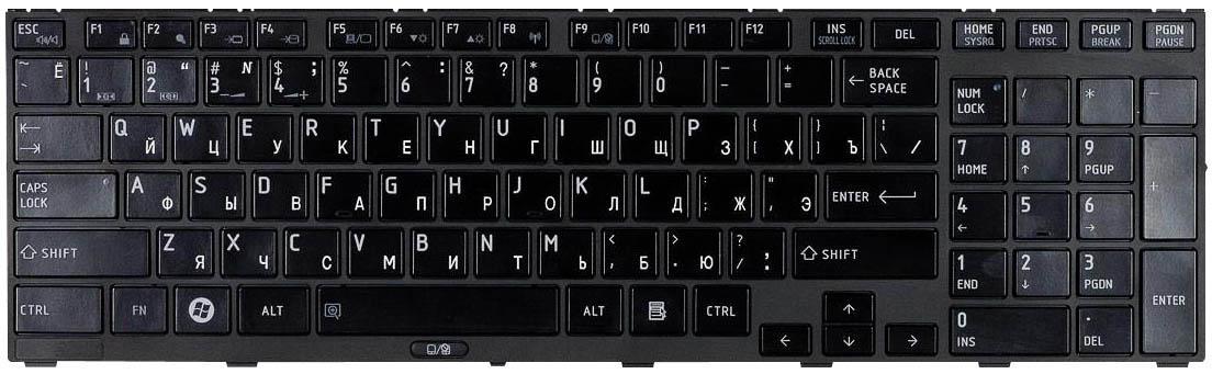 Клавиатура для ноутбука Toshiba Tecra R850 Black Frame Black