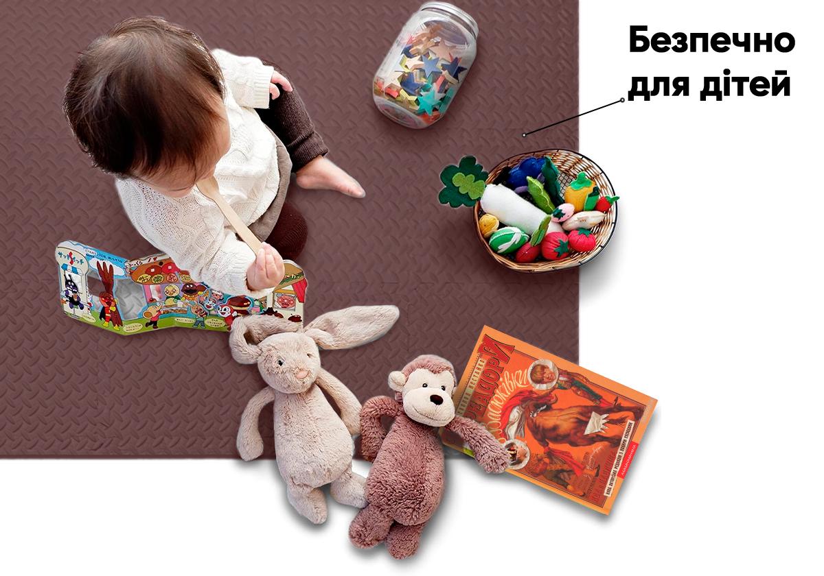 Татами мат-пазл EasyFit SwallowTail Хвост ласточки 4 шт./60х60х1 см Коричневый (EF-1950-BN) - фото 5