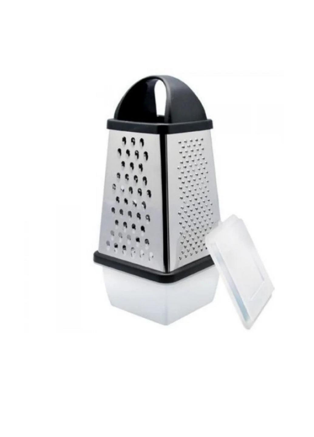 Тертка багатофункціональна Besser 4в1 з контейнером 13х13х31 см Сірий (10186) Тертка багатофункціональна Besser 4в1 з контейнером 13х13х31 см Сірий (10186)