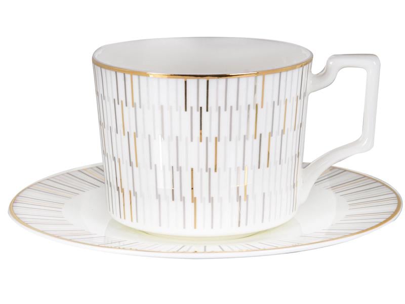 Чайний набір Lefard Stella на 6 персон чашки із золотою облямівкою 290 мл Білий (440-130) - фото 2 Чайний набір Lefard Stella на 6 персон чашки із золотою облямівкою 290 мл Білий (440-130) - фото 2