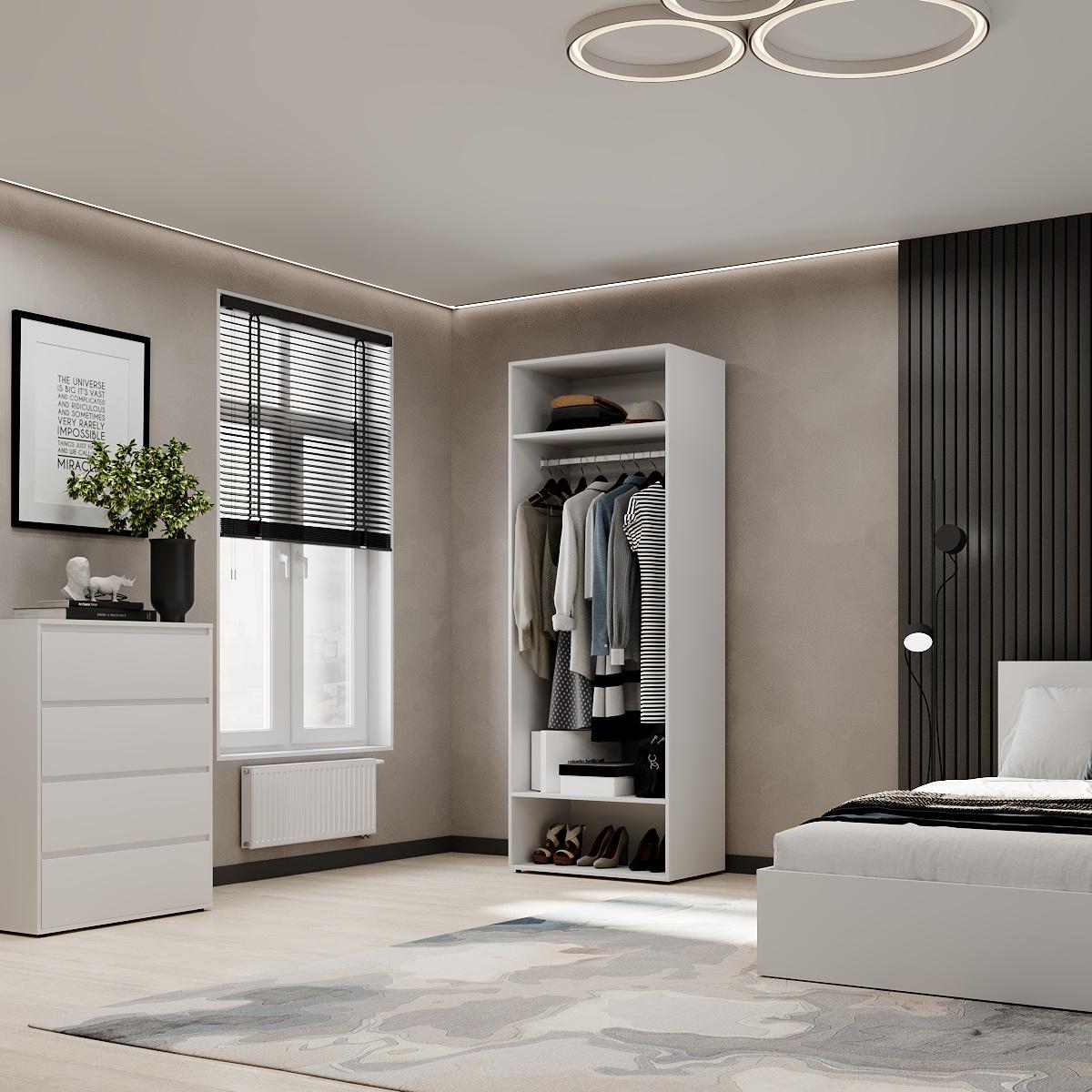 Шкаф распашной ART IN HEAD №1 Light 800x500x2200 мм Белый бриллиант (GALT11010000000) - фото 4