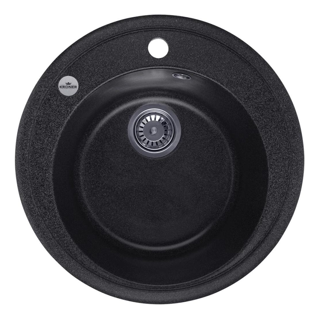 Мойка для кухни врезная Kroner KRP Komposit GRB 510 круглая 510х510 мм Графитовый (CV027408)