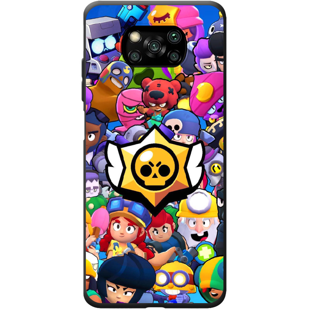 Чехол BoxFace Poco X3 Brawl Stars Черный силикон (41288-up2389-41933)