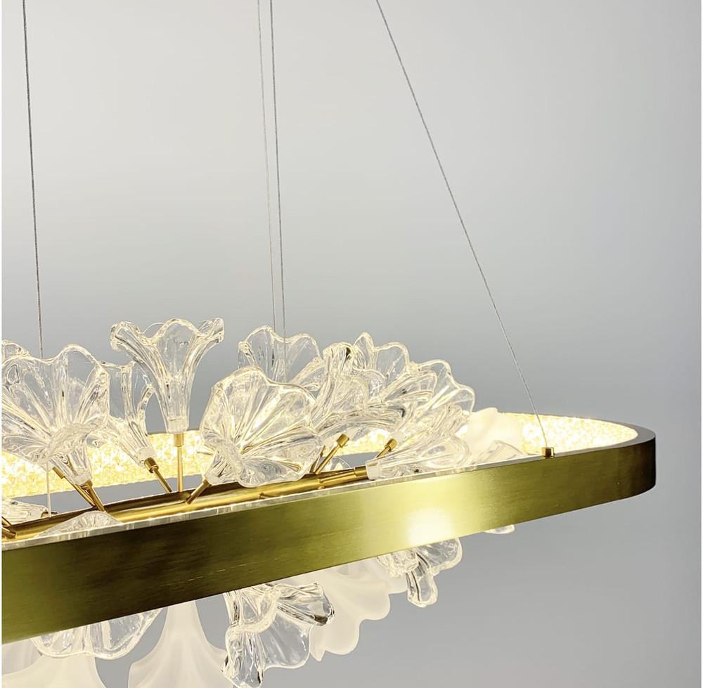 Люстра видовжена із квітковою композицією 90 см Латунь (D 9001 L) - фото 6 Люстра видовжена із квітковою композицією 90 см Латунь (D 9001 L) - фото 6