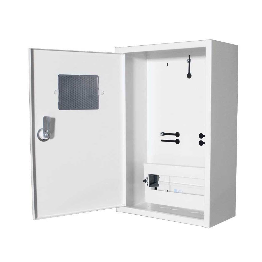 Корпус под 3-ф счетчик E.NEXT ЯУР-3Н-12 ек. 12 модулей IP31 навесной металлический 260х428х150 мм (ЯУР-3Н-12 ек.)