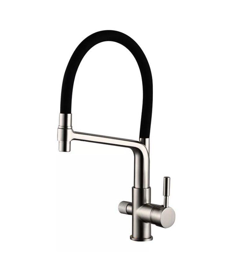 Кран на кухню Monsal с подключением к осмос-фильтру Нержавеющая сталь/Черный (BZTN01)