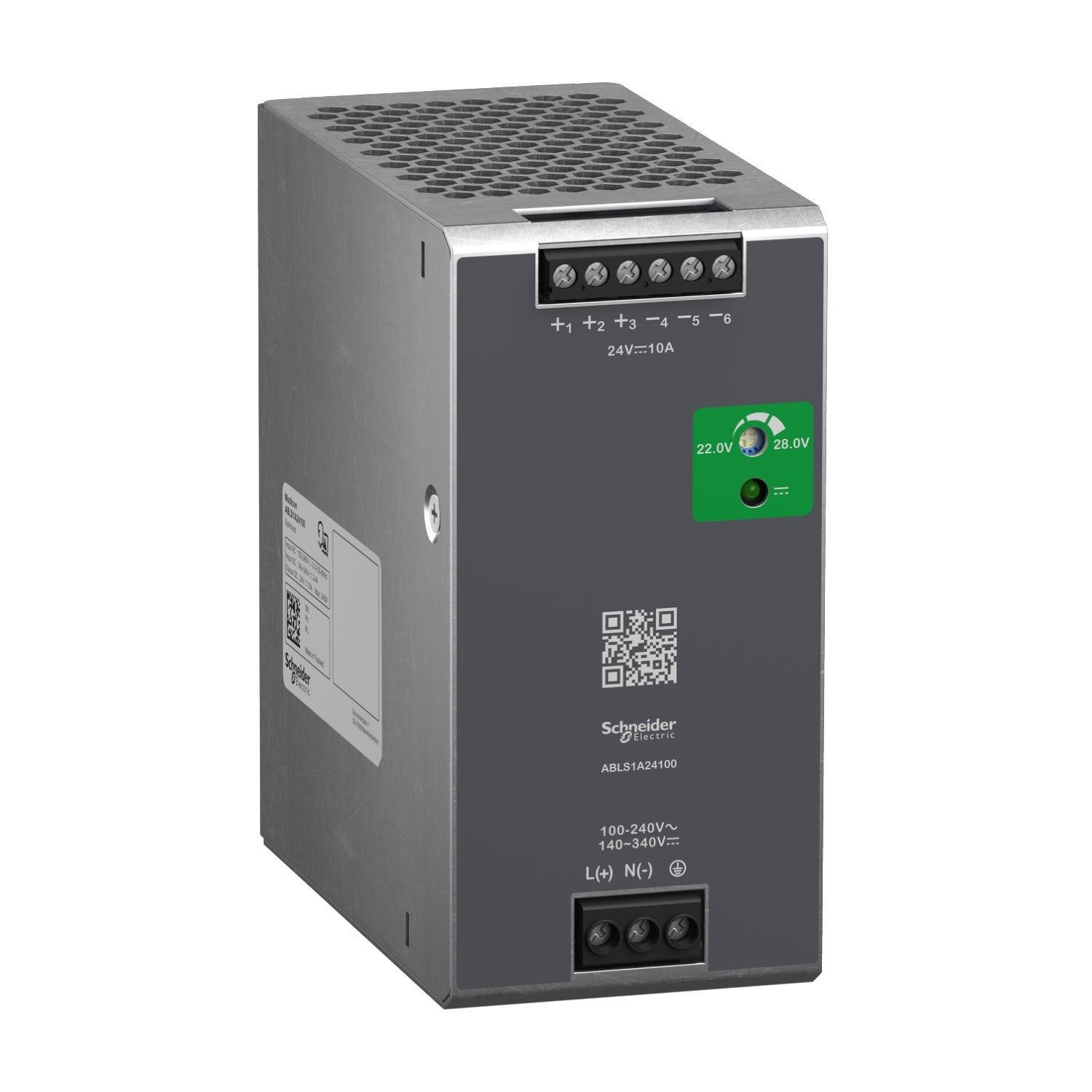 Блок питания на DIN-рейку Schneider Electric Modicon Power Supply 240 Вт 1Ф 10A 24 В оптимизированный (ABLS1A24100)