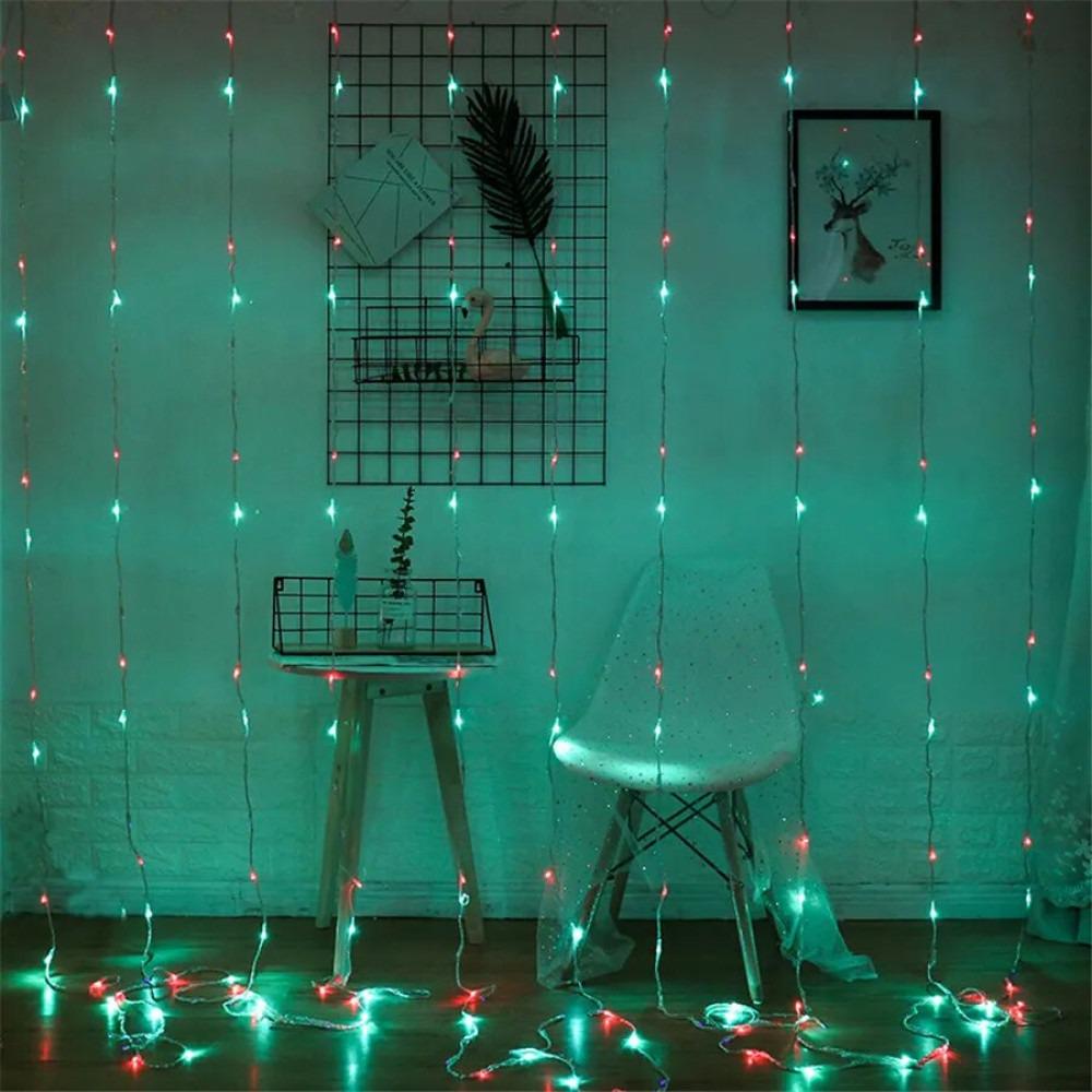 Гирлянда водопад светодиодная 200 LED 2x2 м 8 режимов 220В IP54 Мультиколор