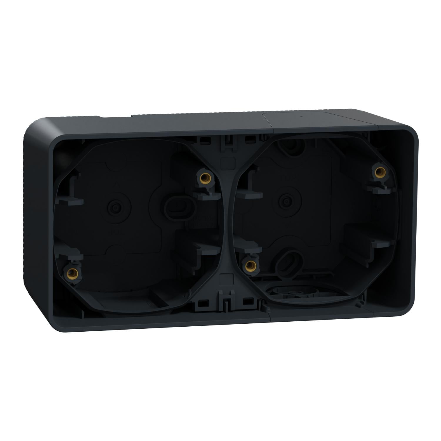 Бокс для поверхностного монтажа двухместный Schneider Electric Mureva Styl IP55 SEBSПП Черный (MUR37914)