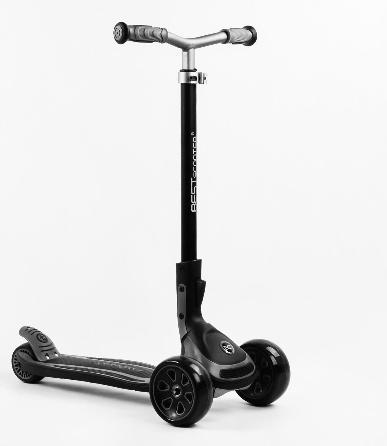 Самокат трехколесный Best Scooter Maxi складной колеса PU со светом Black/Grey (105878) Самокат трехколесный Best Scooter Maxi складной колеса PU со светом Black/Grey (105878)
