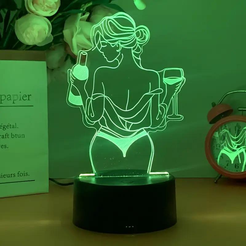 Ночник 3D светодиодный акриловый питание от USB или батареек 7 цветов свечения с сенсорным управлением 11 режимов 19,5x11 см (D-0152) - фото 3 Ночник 3D светодиодный акриловый питание от USB или батареек 7 цветов свечения с сенсорным управлением 11 режимов 19,5x11 см (D-0152) - фото 3