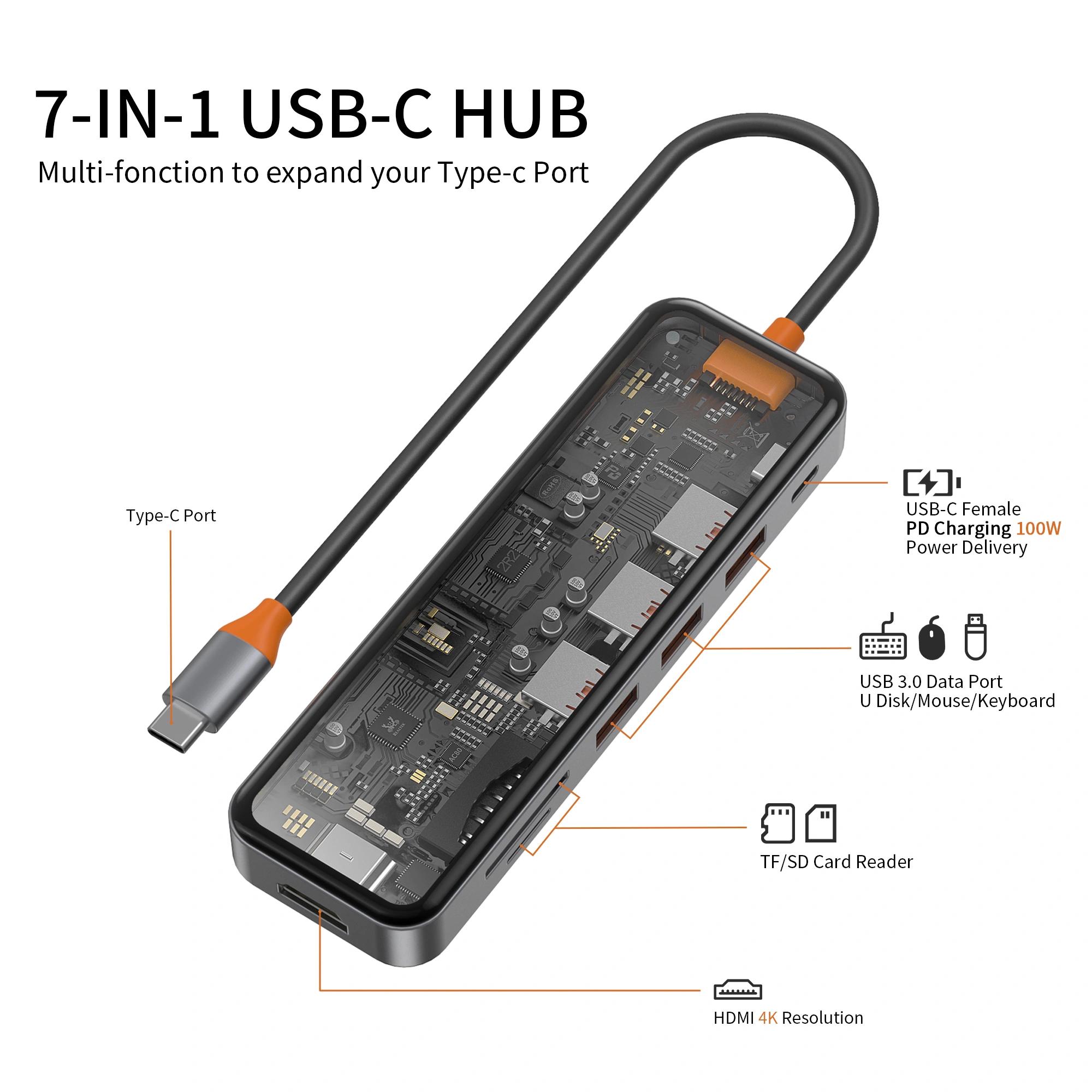 Концентратор Wiwu CB007 USB-хабAdapter 7 в1 (359930) - фото 3 Концентратор Wiwu CB007 USB-хабAdapter 7 в1 (359930) - фото 3